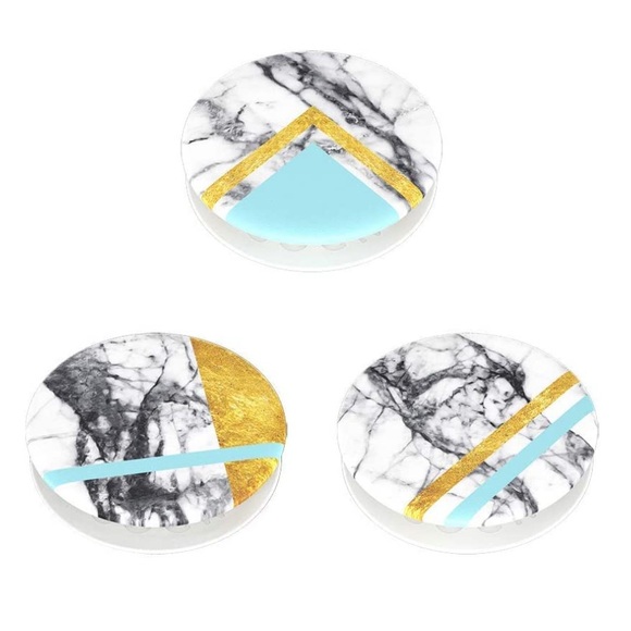 Universal POPSOCKET PopMinis White gold Marble 3 Pack Removable Phone Grip Stand - Picture 3 of 12